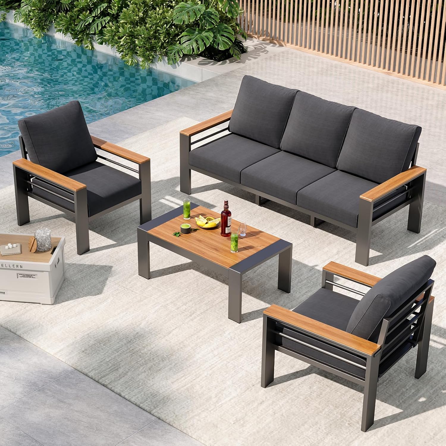 Outdoor Furniture Ideas - Комплект садовой мебели, алюминиевая уличная мебель