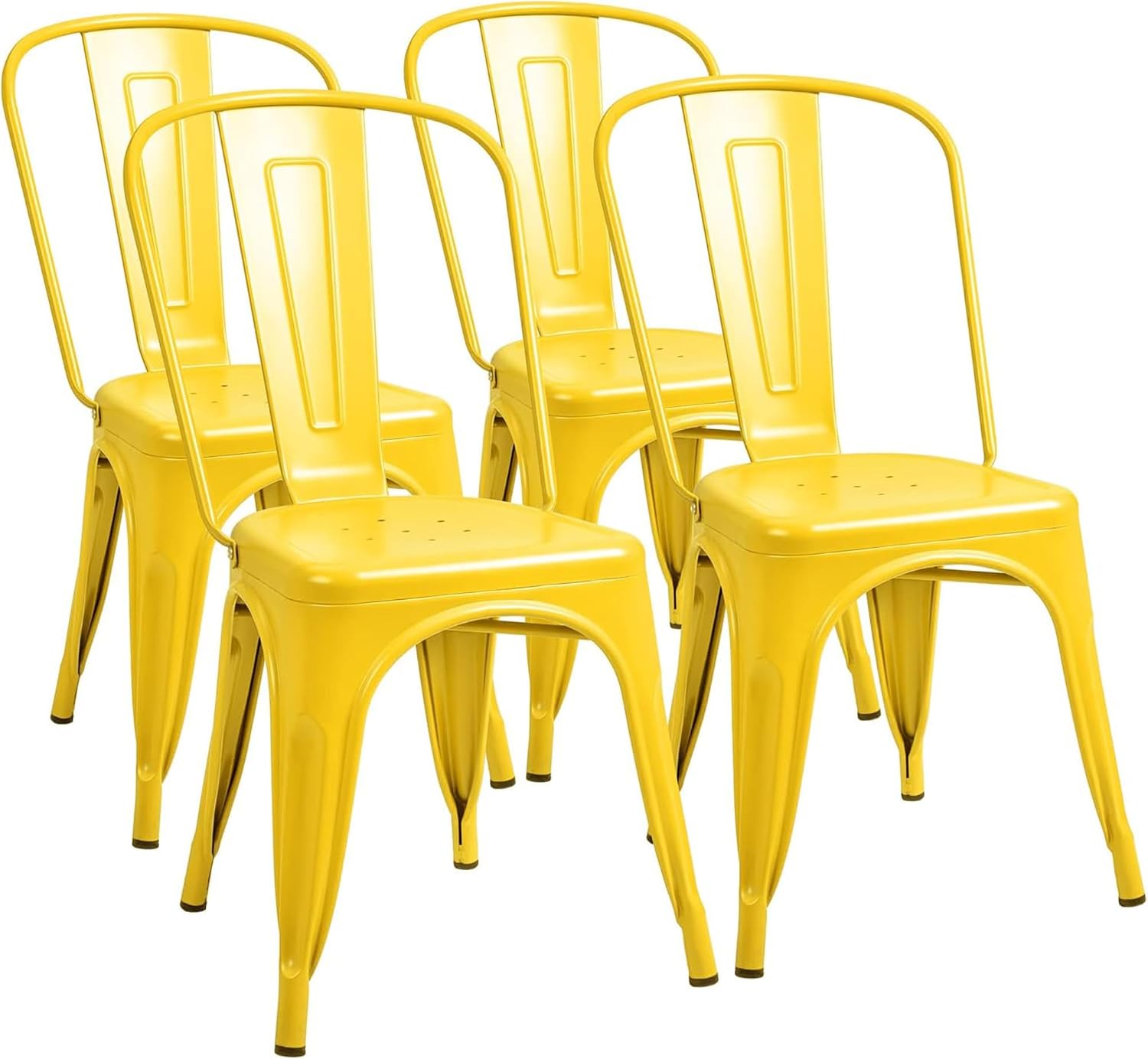 Outdoor Furniture Yellow - Металлические обеденные стулья, набор из 4