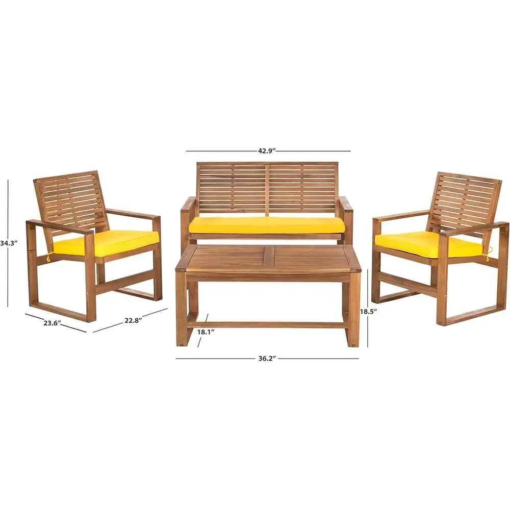 4-местный комплект садовой меб – обзор и цена Outdoor Furniture Yellow