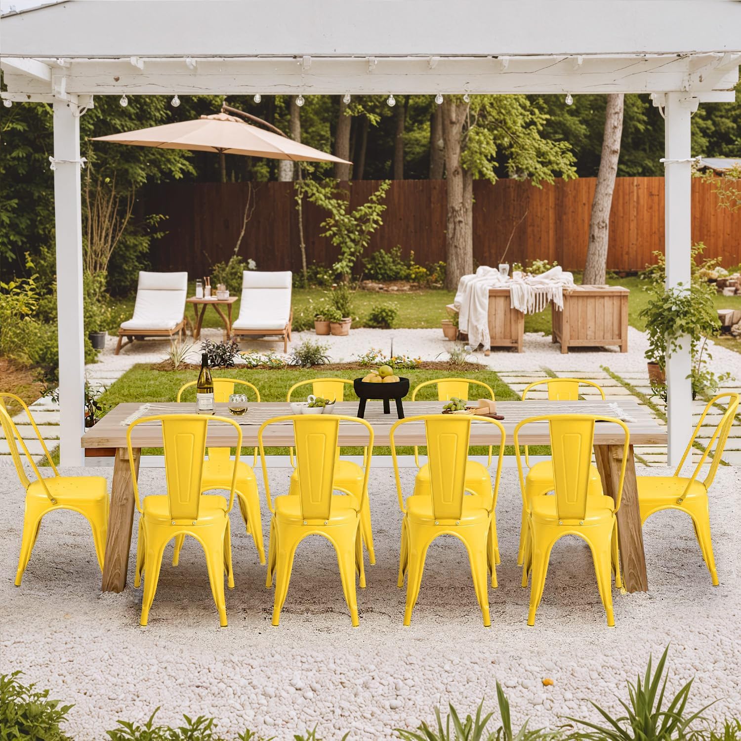 Металлические обеденные стулья – обзор и цена Outdoor Furniture Yellow